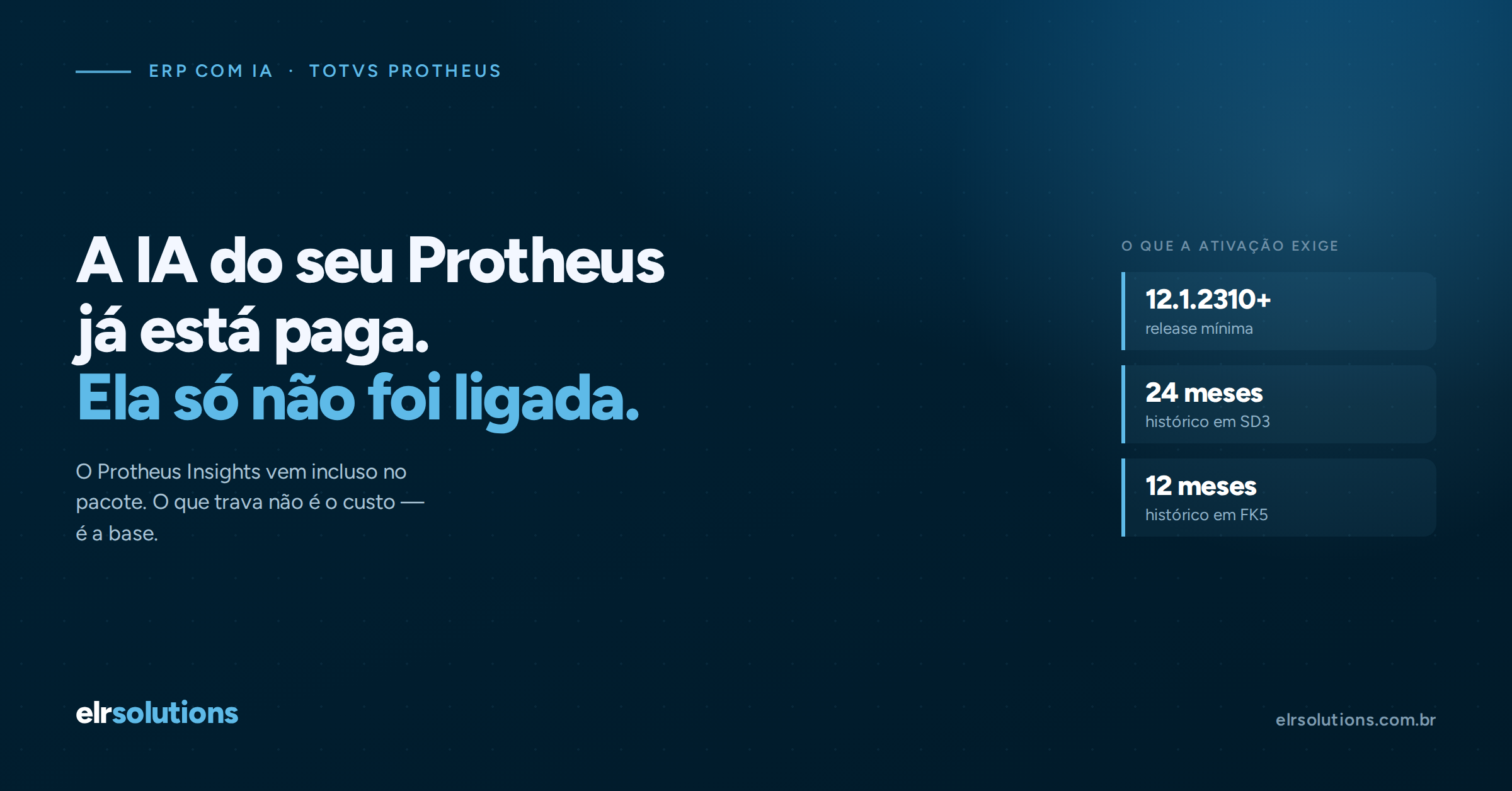 A IA do seu Protheus já está paga — e provavelmente desligada